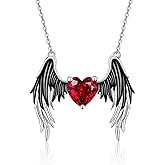 URONE Guardian Angel Necklace/Locket Necklace Sterling Silver Angel Pendant Christening Jewelry Gifts for Women Girls Daughter