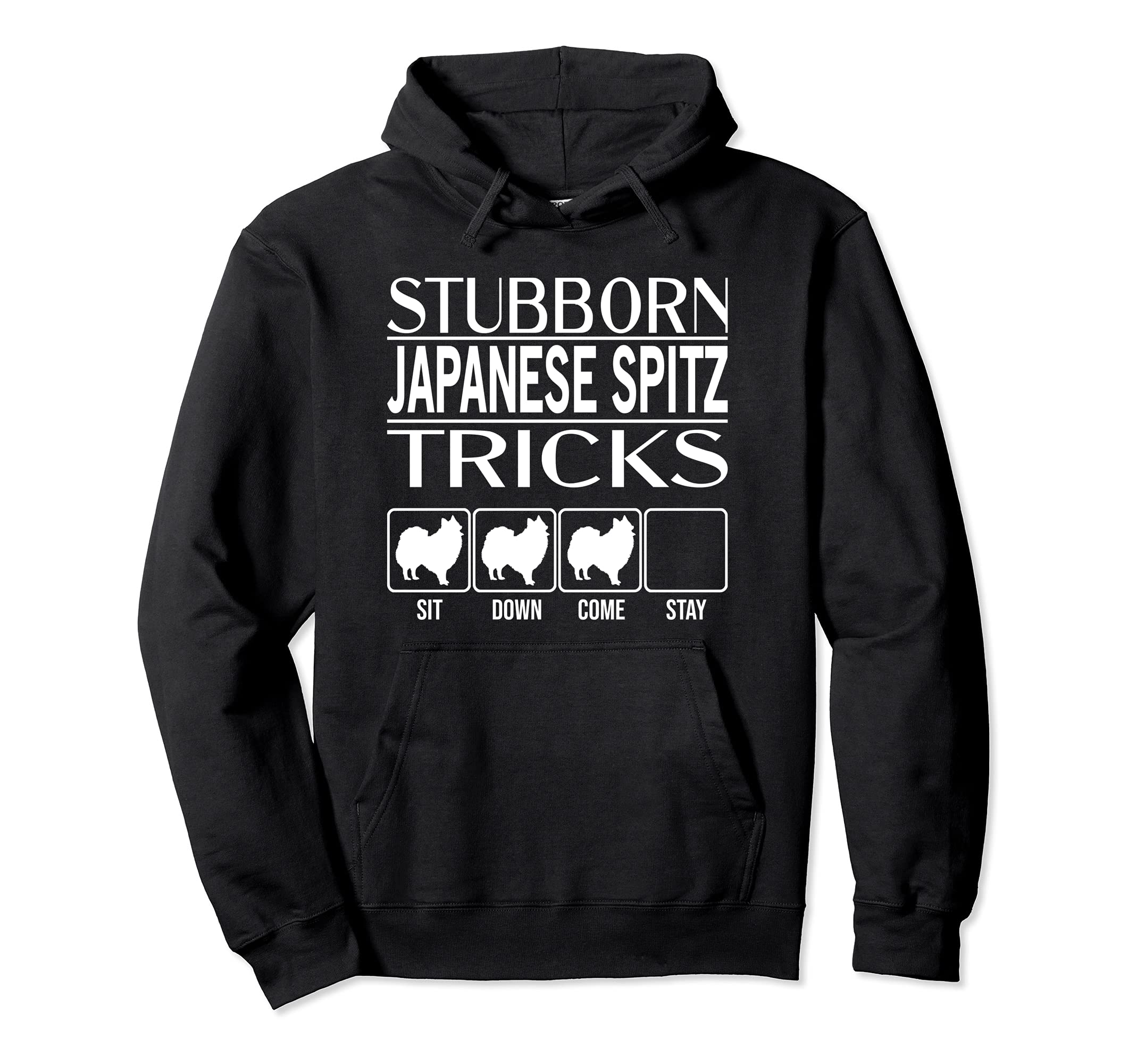 Stubborn Dog Tricks, funny dog gift, Funny Japanese Spitz Pullover Hoodie