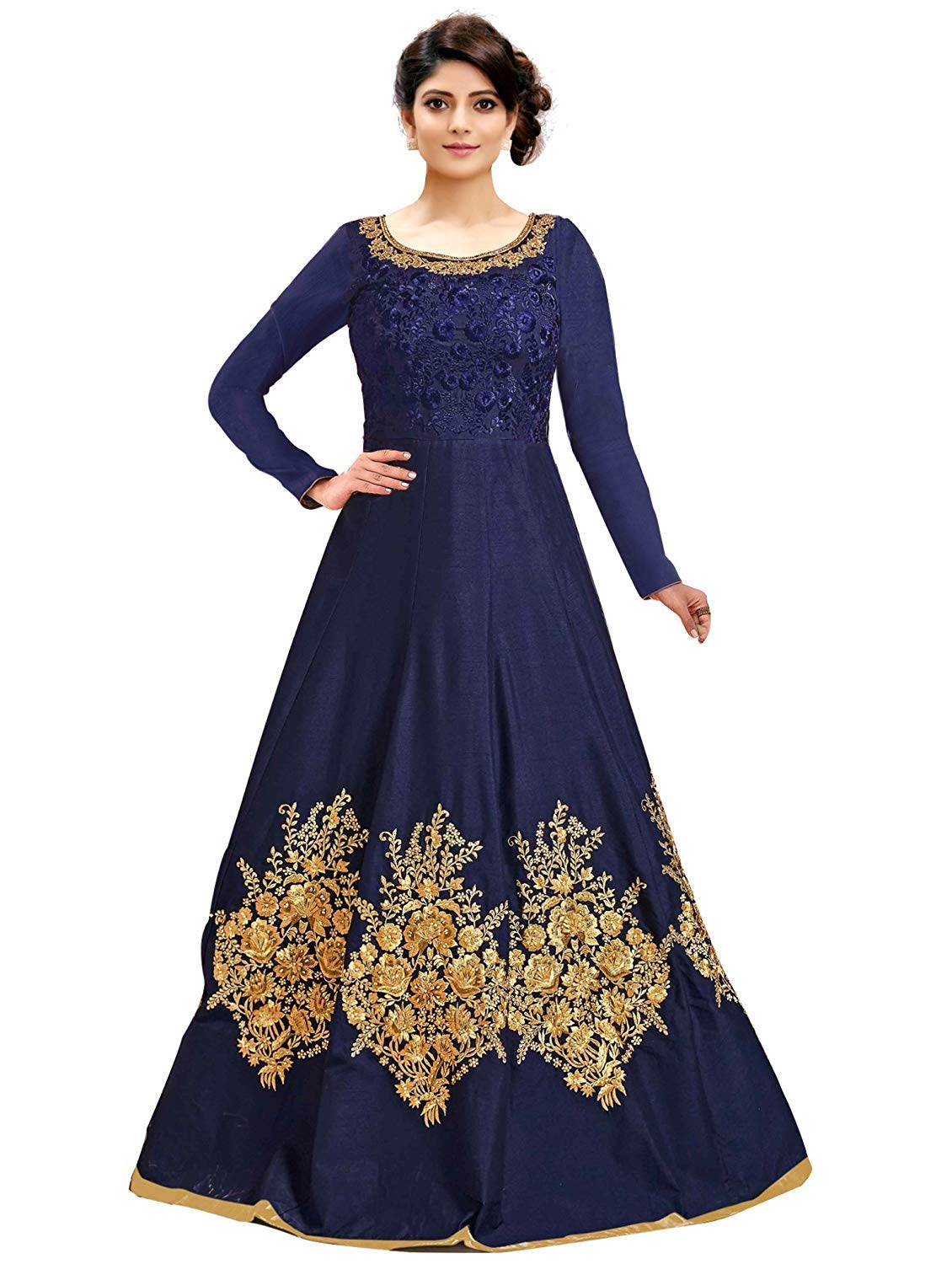 silk anarkali dress material