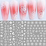 White Flower Nail Decal Stickers for Nail Designs