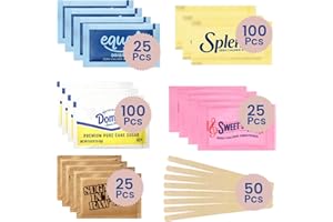 THE GENEROUS MINER Assorted Sugar Packets for Coffee Station Gift Set, 325 Piece Individual Sugr and Sweetener Assortment Packets, Zero-Calorie and Cane Sugar Office Gifts with Individually Wrapped Coffee Stirrers