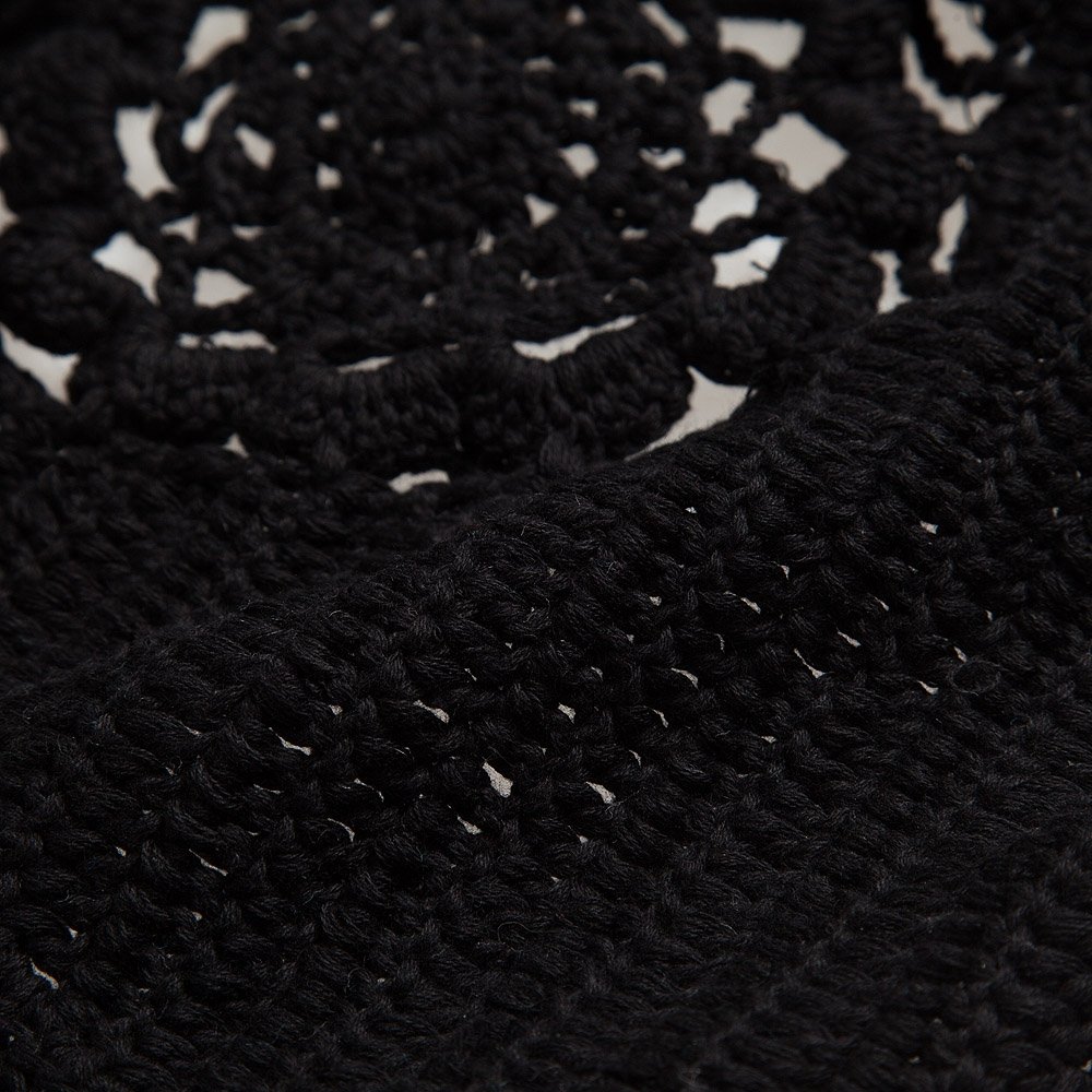 hannea retro style halter hollow out knitted fringed women bikini top