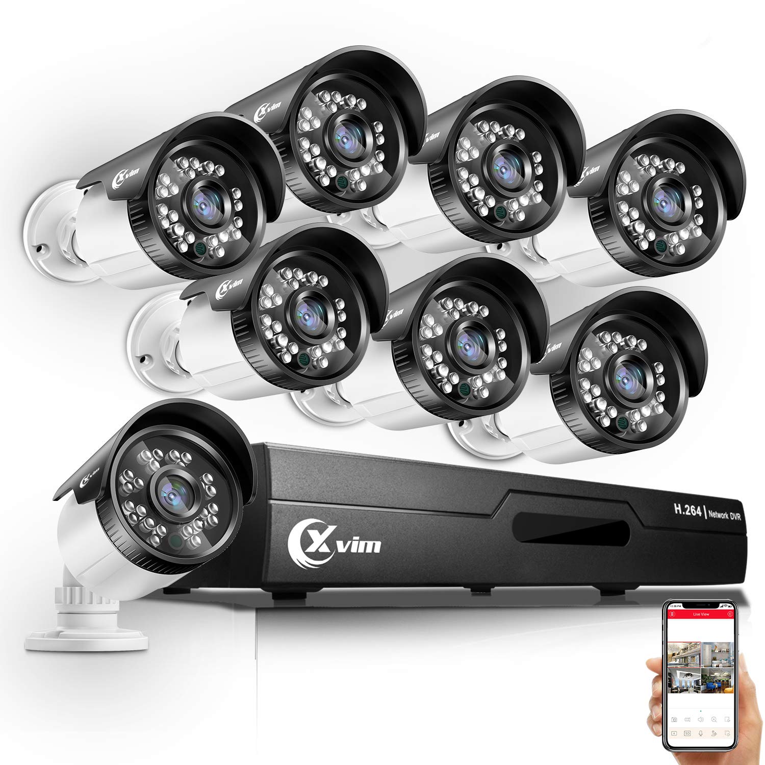 XVIM 8CH HDTVI 720P Security Camera System,1080N HDMI CCTV DVR