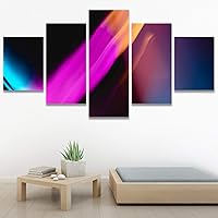 SIGNWIN 5 Panel Canvas Wall Art Abstract Closeup Colorful Digital Art Lights for Home Decorations Ready to Hang - 60