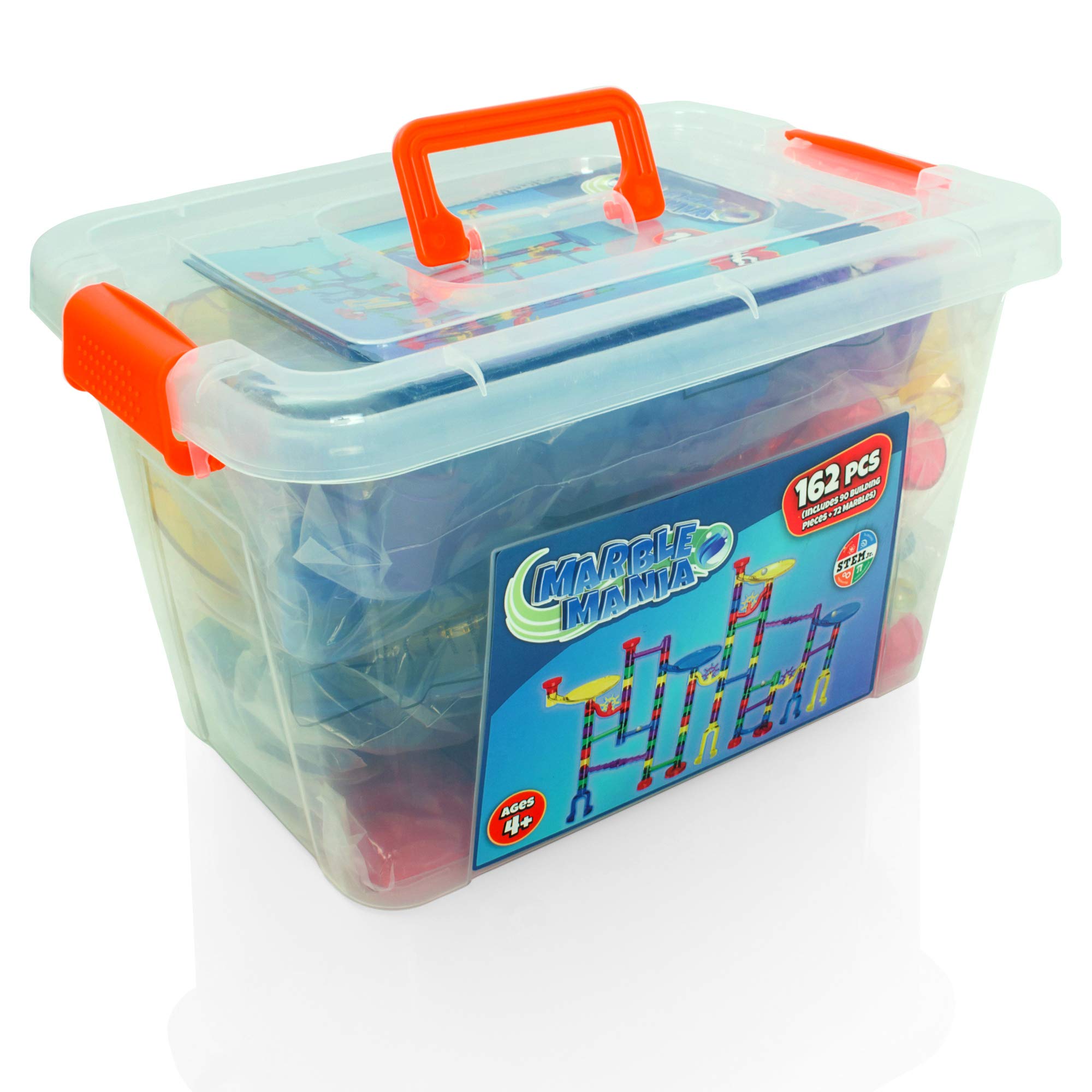 Marble Mania Marble Run - Marble Runs for Kids - 162 Pieces Plus Storage Tub - Construction Toys for 4-8 Year Old Boys or Girls - Educational STEM Toys for 4+ Year Olds