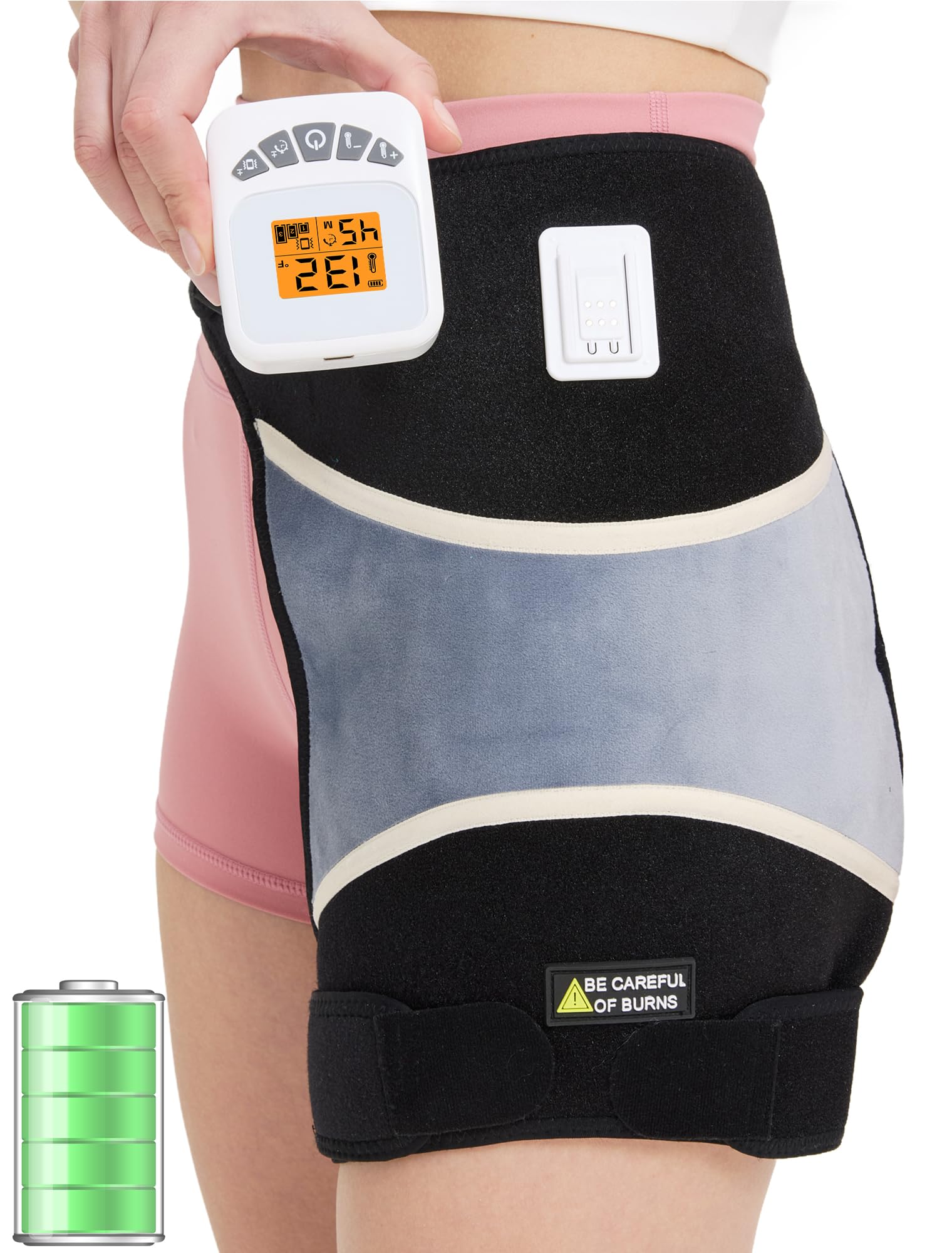 Photo 1 of CAMECO 2-in-1 Cordless Hip Heating Pad with Massage for Sciatica Pain Relief, 5000mAh Battery & 104?-140? Heated Hip Brace for Women Men Arthritis, Rechargeable Hip Massager Heat Pad for Home Office