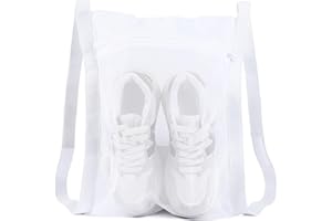 Sneaker Wash & Dry Net Bag for Dryer,15.7x13.8 Inch Large HoneyComber Mesh Bags with Zipper and Strap for Shoes, Clothing, La