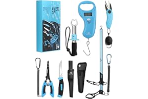 Mossy Oak Fishing Tools Kit- Fishing Plier, Fish Lip Gripper, Multifunctional Fishing Hook Remover with Lanyards Sheath, Saltwater Resistant Fishing Accessories & Equipment, Fishing Gifts for Men