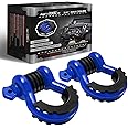 AUTMATCH D Ring Shackle 3/4" Shackles (2 Pack) 41,887Ibs Break Strength, Clevis Shackle with 7/8" Screw Pin and Shackle Isolator Washers Kit for Tow Strap Winch Off Road Vehicle Recovery, Blue