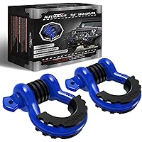 AUTMATCH D Ring Shackle 3/4" Shackles (2 Pack) 41,887Ibs Break Strength - Clevis Shackles with 7/8" Screw Pin and Shackle Iso