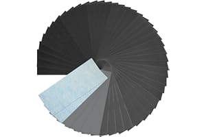 cooclensportey 50PCS Sand Paper, 13 Grits Premium Sandpaper Assortment - 120/150/180/240/320/400/600/800/1000/1500/2000/3000/5000 Grit Sandpaper Sheets, Wet Dry Sand Paper for Wood Metal Car Sanding