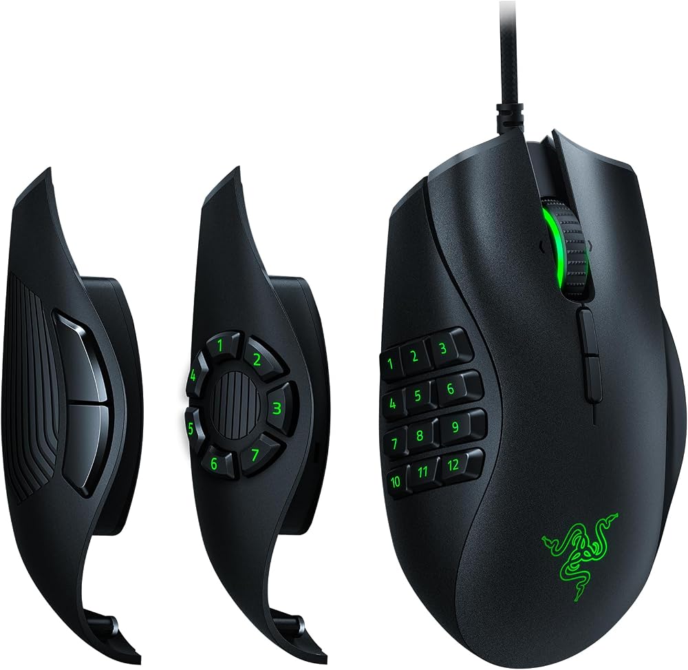 Razer Naga Trinity MOBA MMO Wired Gaming Mouse 16,000 DPI 19 Programmable