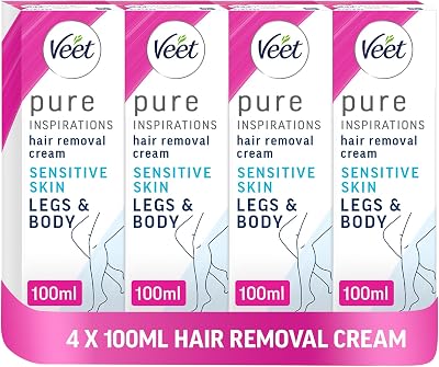 Veet Hair Removal Cream Sensitive Skin 4 x 100ml for Legs & Body