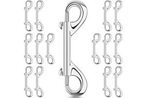 ERKOON 15 Pack Heavy Duty Snap Hooks Double Sided Clips for Hanging Horse Tack Sling Feed Buckets Dog Leash Collar Key Chain Zinc Alloy Metal Snaps Clip(3-1/2 Inch)