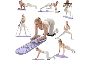 Pilates Board Portable 6 in 1 Pilates Reformer Foldable Pilates Reformer Board for Home Multifunctional Abdominal Pilates Boa