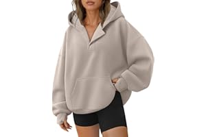 Trendy Queen Womens Oversized V Neck Hoodies with Thumb Hole Pullover Sweatshirts Y2k Clothes Fall Fashion Outfits 2025
