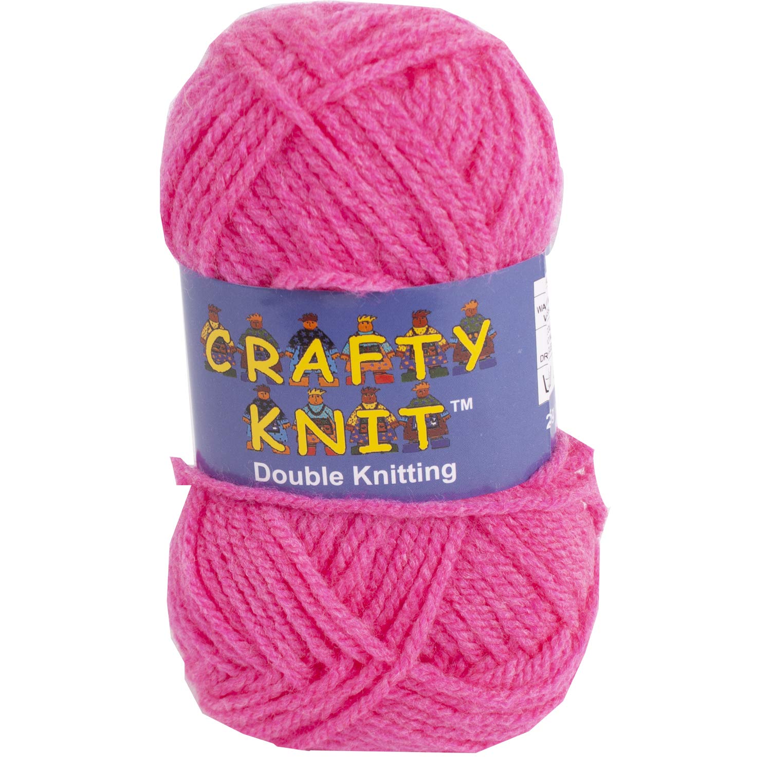 DK Acrylic Crafty Knit Sewing & Crochet Craft Wool Yarn Multi Coloured 25g Balls (Cerise)