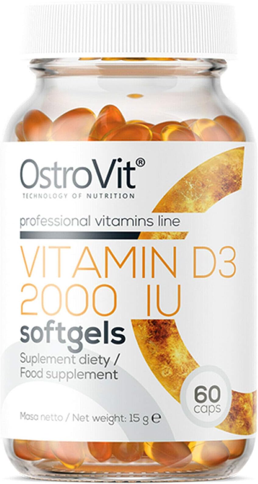 Vitamin D3 2000IU 60 Capsules | Increases Immunity | Antidepressant | Support Immune System | Easy to Swallow Softgels | Dietary Supplement