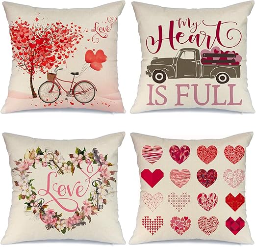 Amazon Com Aeney Valentines Day Pillow Covers 18x18 Inch Set Of 4