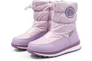 K KomForme Kids Snow Boots for Boys Girls Toddler Winter Outdoor Boots Waterproof with Fur Lined (Toddler/Little Kid/Big Kid)
