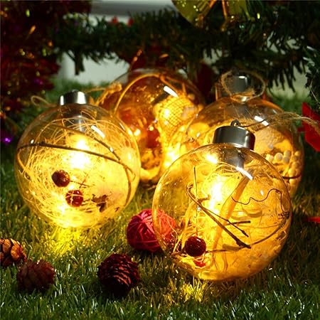 Immagini Nuove Di Natale.Palla Di Decorazione Natalizia Essort Le Nuove Luci Di Natale Con La Sfera Trasparente Della Esplode Erba Bianca Amazon It Casa E Cucina