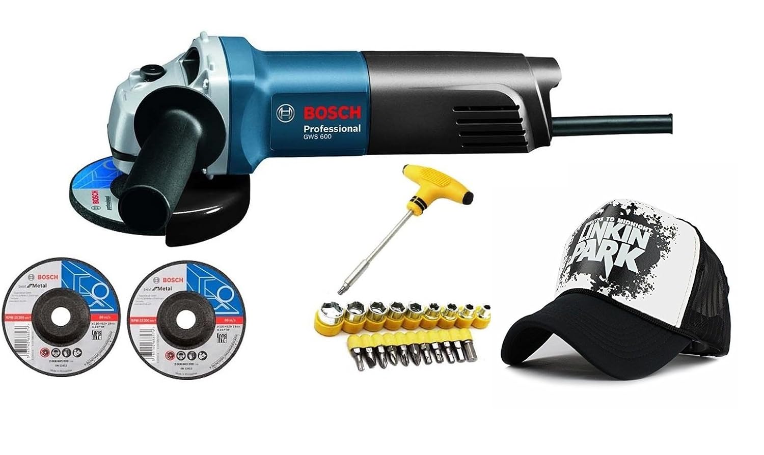 Bosch Gws 600 Professional Angle Grinder Tools Combo Free Cap