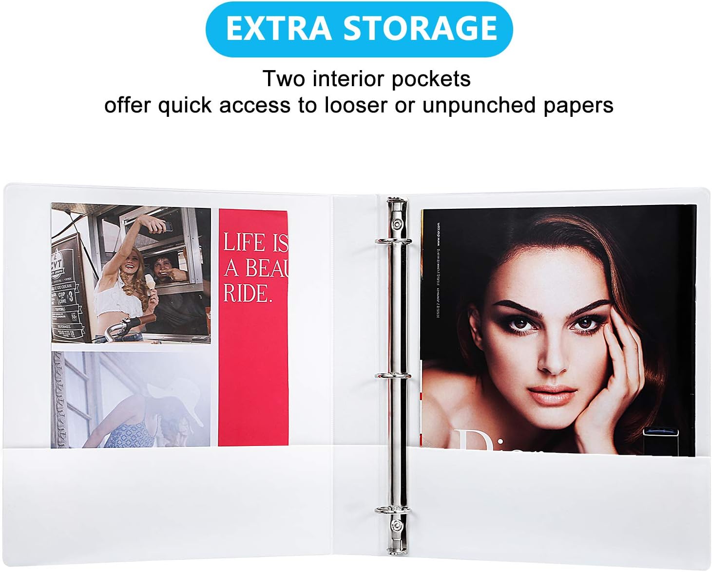 3 Ring Binder 1 Inch, SEEKIND View Binders White, Holds Up to 8.5"11" Paper, 1 inch White 3 Ring Binder with Clear Front Pocket and Spine Pocket for School, Home and Office Supply, 6 Pack : Office Products