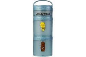 Whiskware Star Wars Stackable Snack Containers for Kids and Toddlers, 3 Stackable Snack Cups for School and Travel, C-3PO and Chewbacca