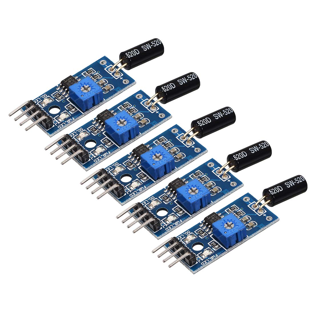 uxcell Angle Sensor Module SW-520D Ball Switch Tilt Sensor Module for Arduino 5pcs