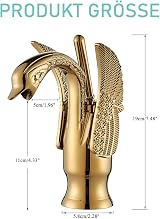 Suguword Gold Swan Basin Faucet Washbasin Mixer Tap Brass Chrome H59A view 3