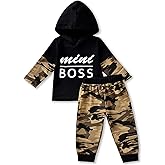 fioukiay Toddler Baby Boy Outfit Clothes LittLe Kids Long Sleeve Hoodie Sweatshirt Camouflage Pants Set Fall Winter Clothing