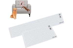 SEERWAY Scat Pet Shock Mat 2 Pieces in Different Size, Shock Pads for Dogs and Cats Training Indoor, Electric Repellent Mat Keeps Pets Off Couch, Sofa, Countertop, 3 Modes (60"x12" + 30"x16")