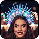 Urieo Shell Light Up Headband Glowing Starfish Hair Band LED Pearl Mermaid Costume Hair Accessories for Women