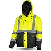 Pioneer Hi Vis 5-in-1 Waterproof Safety Jacket for Men - Convertible to Vest & Black Fleece - Rated to -8°F - ANSI Class 3