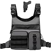 Criuage Outdoor Chest Bag for Men, Lightweight Running Vest with Water Bottle Pocket, EDC Chest Pack for Hiking, Cycling