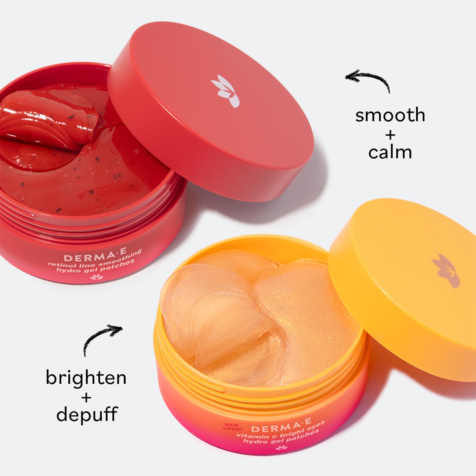 Derma E Vitamin C Bright Eyes Hydro Gel Under Eye Patches for Dark Circles (60 Ct, 30 Pairs) Allantoin, Caffeine & Vitamin B3, Collagen Eye Patches for Fine Lines, Wrinkles, Dark Circles & Puffy Eyes