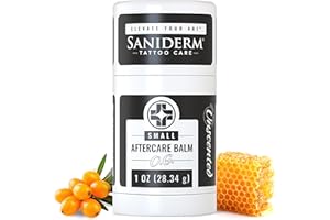 Saniderm Original Tattoo Aftercare Balm - Small (1.0 oz) – Petroleum-Free, Fragrance-Free Natural Tattoo Moisturizer Made with Hydrating Shea Butter – Heals New Tattoos, Rejuvenates Old Tattoos