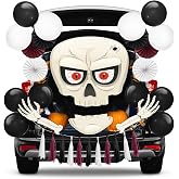 Halloween Trunk or Treat Car Decorations Kit with Skeleton Design, Large Halloween Decor for SUV Car Archway Garage Party Supplies Decorations Outside