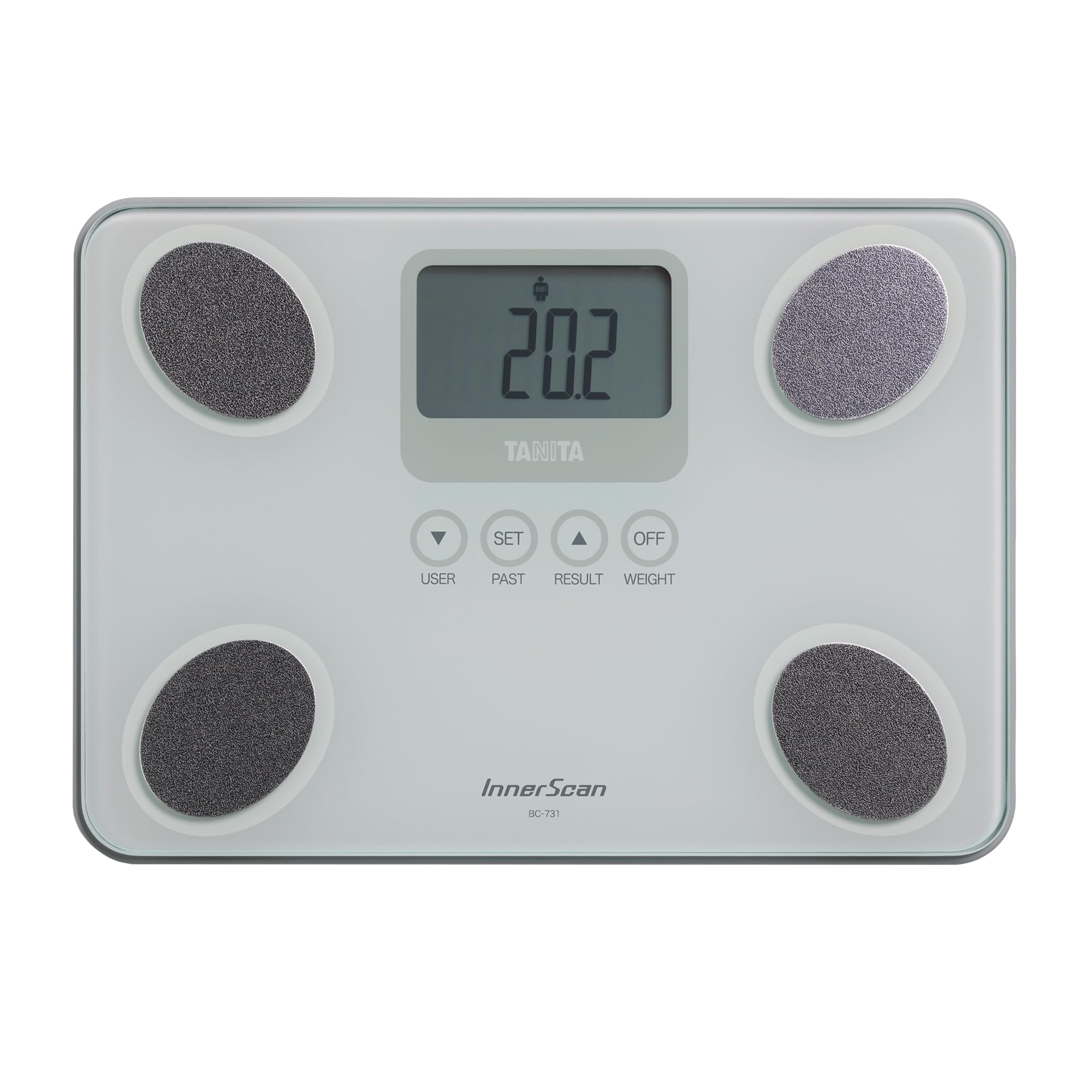 TANITA BC-731 Smart Scales for Body Weight and Fat – Digital Bathroom Scales, Compact Glass Body Fat Scales with LCD Display, White