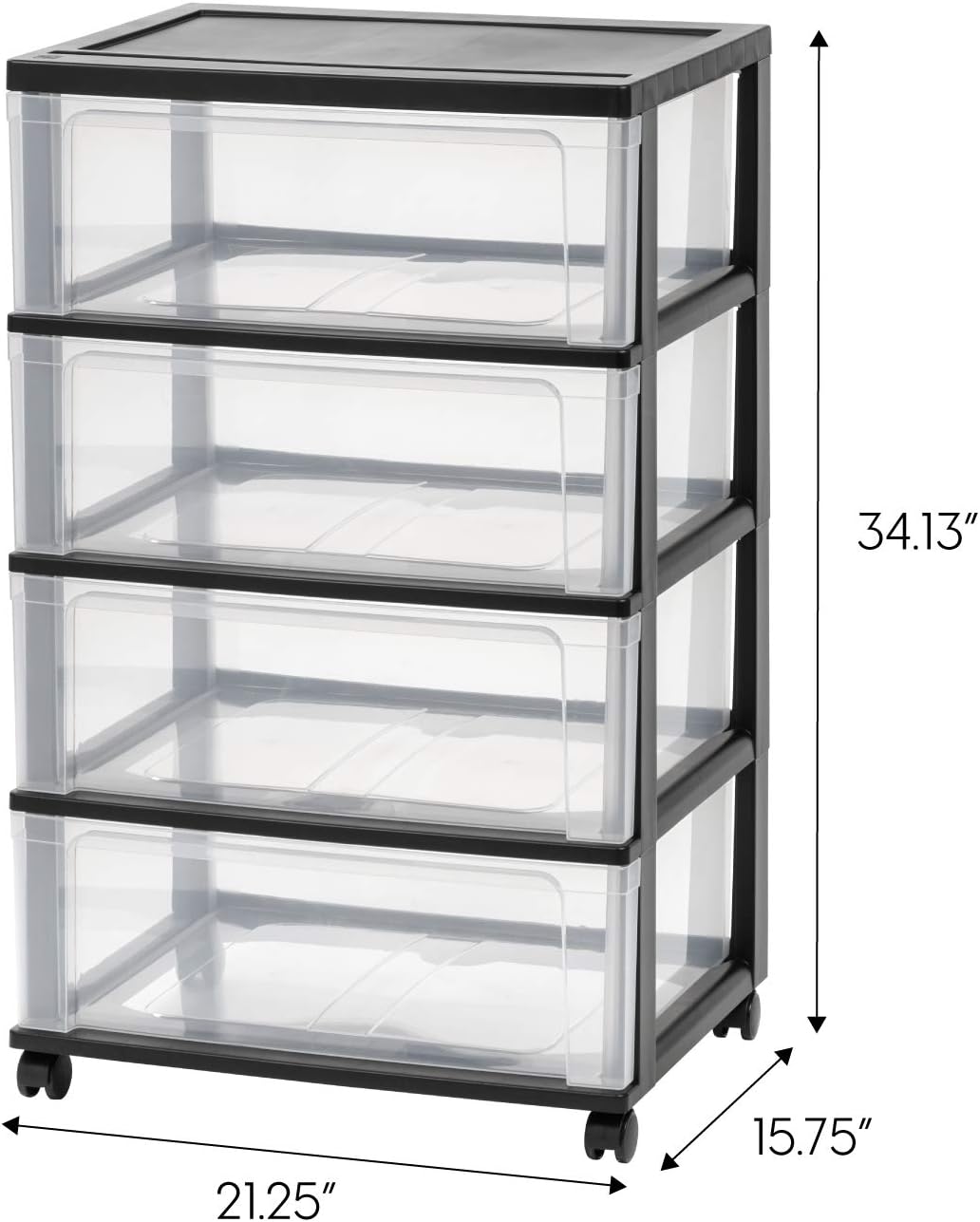 IRIS USA, Inc. 110303 4-Drawer Wide Chest, Black: Home & Kitchen
