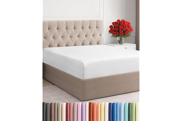 Queen Fitted Bed Sheet - Bottom Single Fitted Sheet Only - Ultra-Soft Hotel Luxury Bedding w/ 8-16 Inch Deep Pockets - Breath