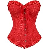 Zhitunemi Renaissance Corset Tops For Women: White Corsets Plus Size Halloween Costumes - Ren Faire For Renaissance Festival