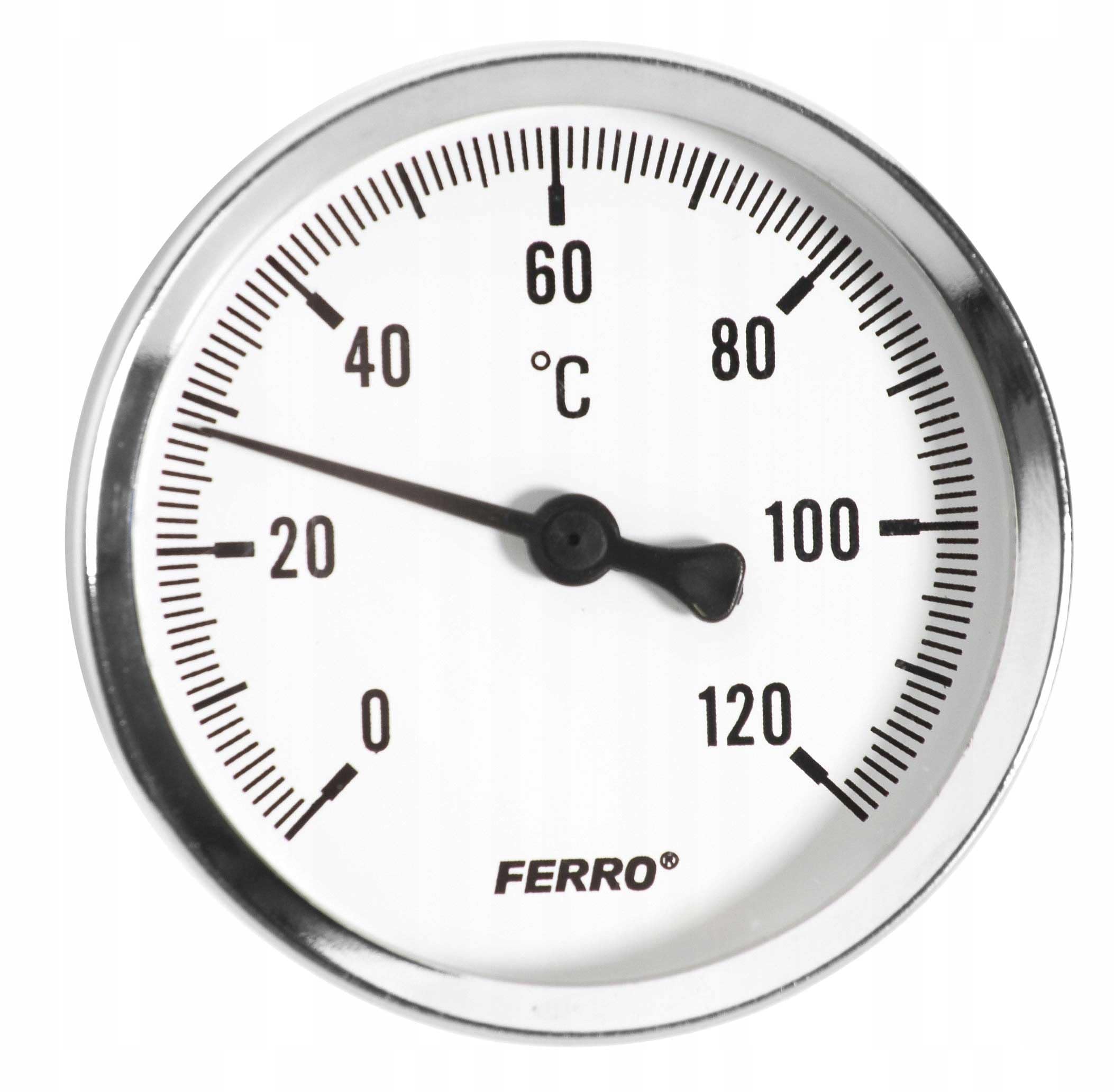63mm 0-120C Thermo Water Oil Temperature Gauge 1/2 inch Rear Entry Thermometer