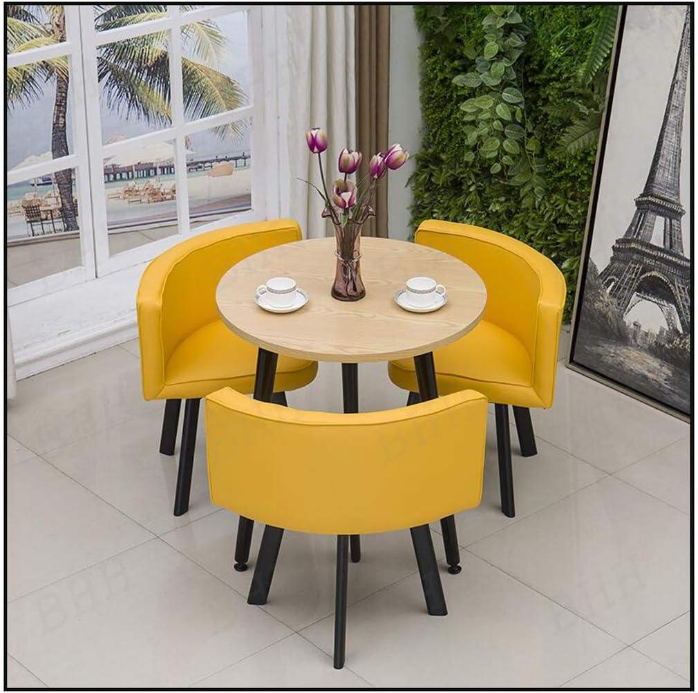 Home Office Table And Chair Set Simple Negotiating Table 60cm Small Kitchen Dining Room Table Set Lounge Area Fast Food Shop Coffee Shop Milk Tea Shop Conference Leisure Hotel Color Yellow Amazon Ca