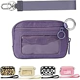 The Iris' Wallet 2nd Gen, The Iris Pouch Wristlet Zip Card Case With ID Window, Women'S Waterproof Nylon Keychain Wallet (Purple)