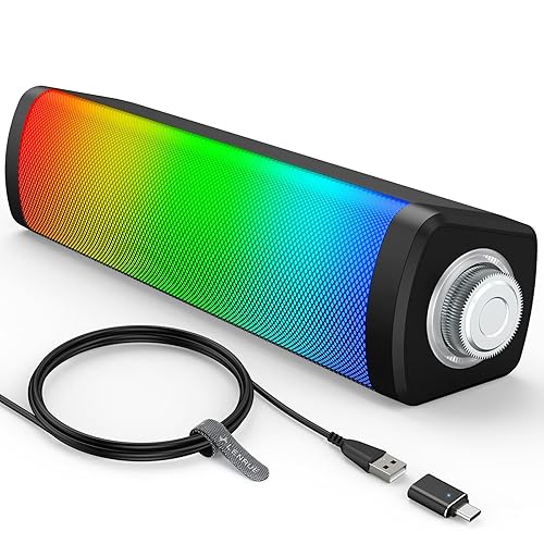 LENRUE USB Computer Speakers for Desktop Monitor, Small PC