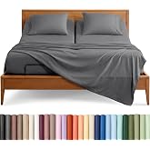 Bare Home Sheet Set - 1800 Ultra-Soft (Split Head Flex King, Grey) | Deep Pockets 6 to 15 Inches, Breathable, Hypoallergenic, Hotel Luxury, Easy Fit, Soft, All-Season
