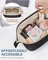 Bagsmart Makeup Bag Travel Cosmetic Bag Large Capacity Black view 4