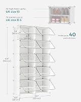 SONGMICS Interlocking Shoe Rack 10-Slot Modular Storage Unit White view 8