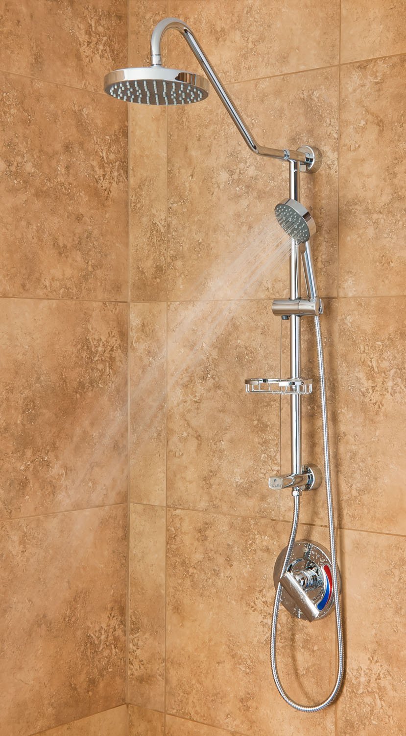 PULSE Showerspas Rain Shower System w/ Handshower Adjustable Slide Bar